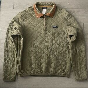 Patagonia Synchilla Green Anniversary Diamond Quilt Snap T Pullover Sweater